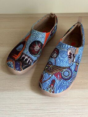 Men’s UIN Toledo “Mediterranean Mosaic” Art Slip-On Shoes EU45 US11